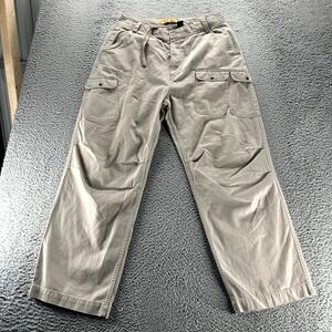 Timberland Pant Men 36x30 Beige Cotton Cargo Wide-Leg Baggy Utility Workwear